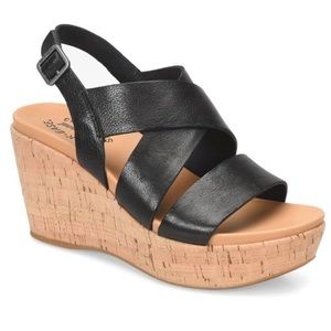 Kork-Ease Ashcroft Black Sandal Wedge 8